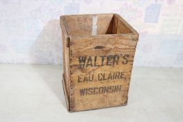 Walter's Beer Eau Claire Picnic Wood Crate