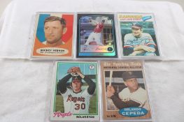 5 Collectible Baseball Cards in Plastic Cases