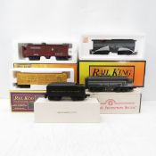 5 Train Cars, Rail King, MTH, Open Boxes