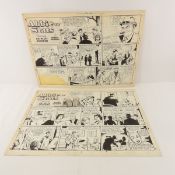2 Abbie an' Slats Sunday Comic Original Art Pieces
