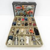 24 Star Wars Action Figures, Some 1977 & Case