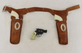 3 Vintage Daisy Cap Guns with 1 Dual Holster Belt