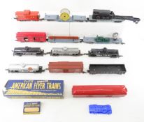 13 American Flyer tankers, crane, boxcars & more