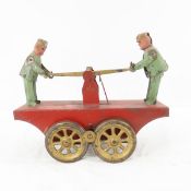 1940s Girard Toys Tin Litho Railroad Hand Car