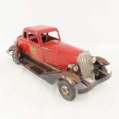 Hoge Pressed Steel Windup Fire Chief Car