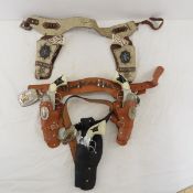 5 Vintage Hubley Cap Guns with Holster Belts