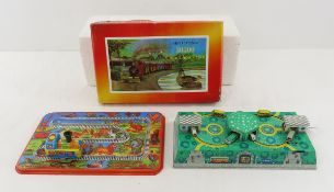 2 Tin Windup Toys, Train And Bus Station