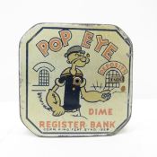 Vintage Popeye dime register bank 1929