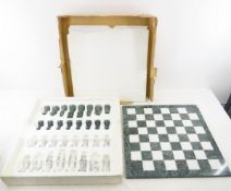 Franklin Mint Onyx Chess Set with board in box