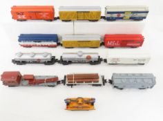 13 American Flyer boxcars, hand car, tankers