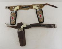 3 Vintage Pony Boy Cap Guns with Holster Belts
