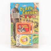Flash Gordon TV With Badge Toy On Card