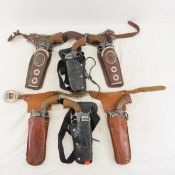 6 Italian Giocattoli Cap Guns With Holster Belts