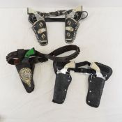 5 Vintage Halco Cap Guns and Holster Belts