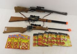 3 Cap Gun Rifles with Scopes