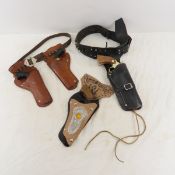 4 Italian Giocattoli Cap Guns With Holster Belts