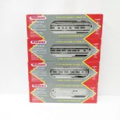 4 Williams O Gauge Train Cars, Aluminum, Open Box