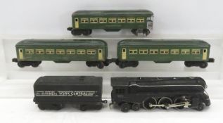 Lionel 221 engine, tender & 3 observation cars
