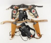 6 Italian Giocattoli Cap Guns With Holster Belts