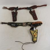 3 Vintage Nichols Cap Guns and Holster Belts