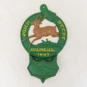 John Deere Cast Iron Wall Plaque Letter Holder