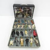 24 Star Wars Action Figures, Some 1977 & Case