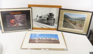 4 Railroad Photo Prints- 3 Framed