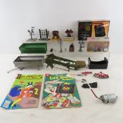 Toy Steam Engine Parts, RR Figures, Farm Toys