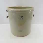 12 Gallon Red Wing Stoneware Crock with Handles