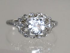 Antique Platinum and Diamond Ring by CL Co