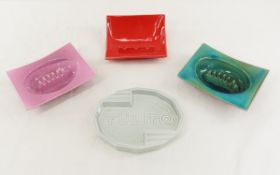 4 Red Wing MCM Ashtrays- 1 Tulito Advertising