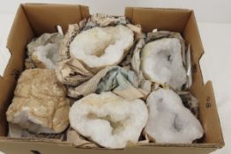 3 Large Cracked Geodes, Approximately 20 Pounds