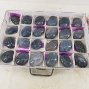 24 Lazulite In Quartz Palmstones From Madagascar