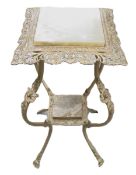 2 Tier Brass and Stone Plant or Statuary Stand