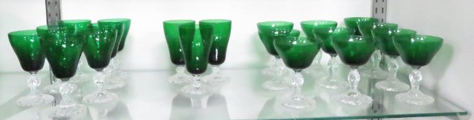 Fostoria Green Colonial Dame Glasses