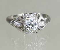 Antique Platinum and Diamond Ring