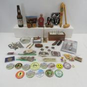 Belt Buckles, Lures, Pinbacks & More