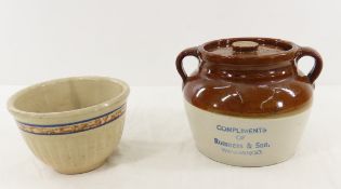 Red Wing Romness & Son Banded bowl & bean pot
