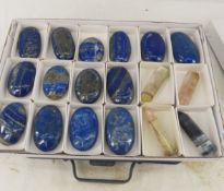 14 Lapis Palmstones & 4 Crystals, Approx 7 Pounds