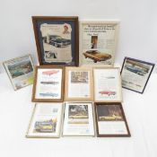 10 Framed Vintage Car Ads