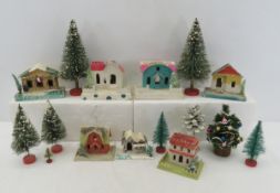 Vintage Christmas Cardboard Houses Made In Japan