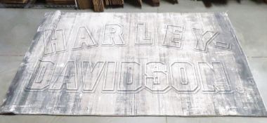 8x5' Gray 3D Printed Harley Davidson Acrylic Area Rug- like new