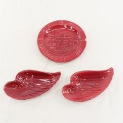 2 Red Wing Plain Wing & 75th Anniversary Ashtrays