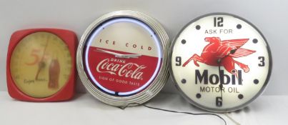 Coca-Cola Thermometer & Clock, Mobil Clock