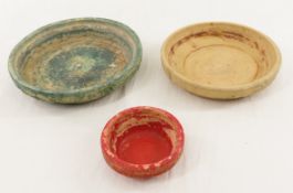 3 Red Wing Brushware Flower Pot Saucers