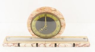 Art Deco Marble Clock, Cracked Base