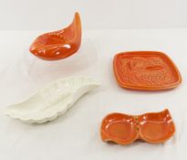 4 Red Wing MCM Orange & White Ashtrays