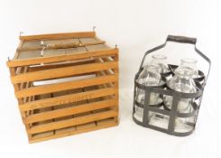 Egg Crate & Metal Bottle Carrier