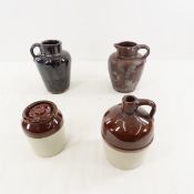 2 Stoneware Mustard Pitchers, jug & crock