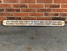 Cast Iron Warning Railway Sign
